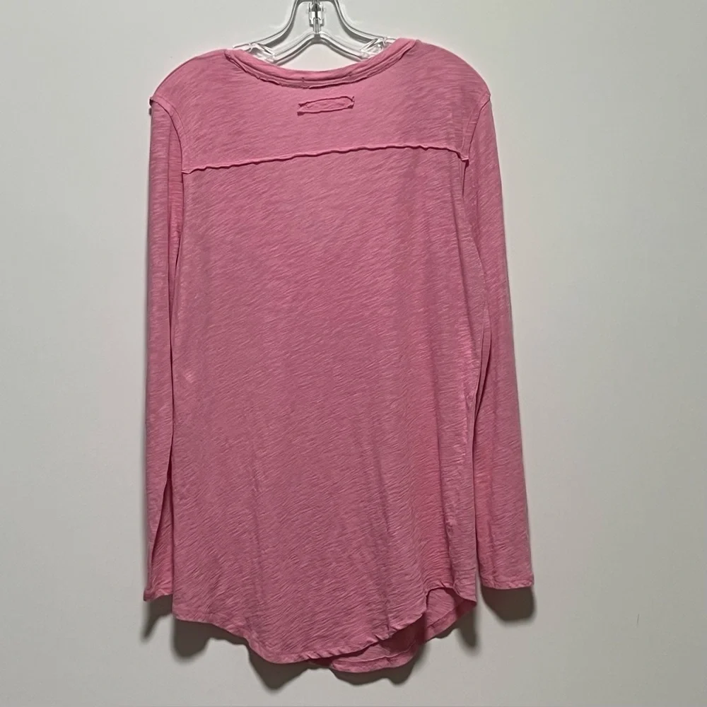 We The Free Betty Slouchy Lightweight orchid cotton blend Long Sleeve Pocket Tee